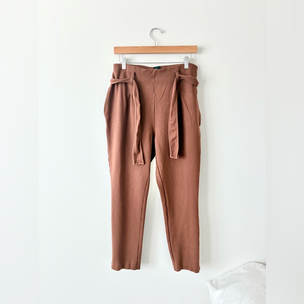 Jules & Leopold Studio Paperbag Waist Tapered Pants Brown Size Small